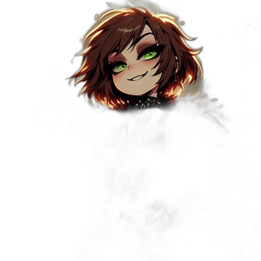 hair, face, staff, creature transparent PNG cut-out