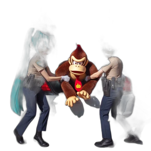 jacket, mask, creature, staff transparent PNG cut-out
