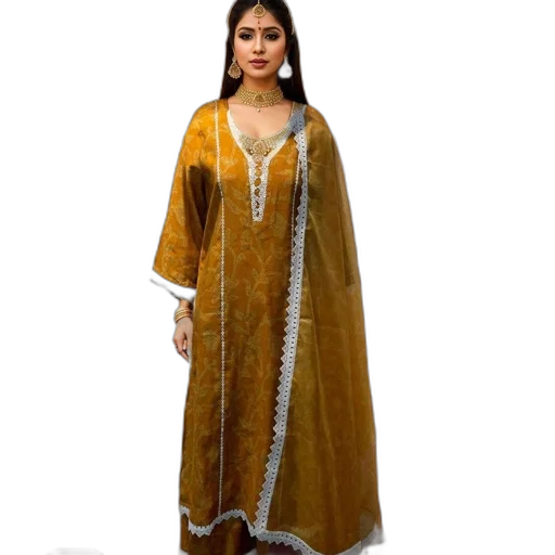 dress, photorealistic, oil painting, golden transparent PNG cut-out