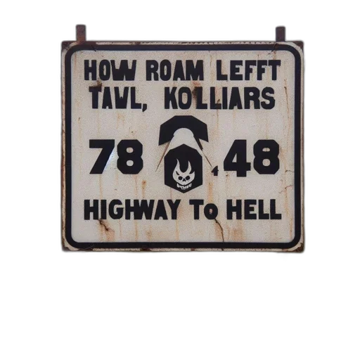 aged, road, sign, stands transparent PNG cut-out
