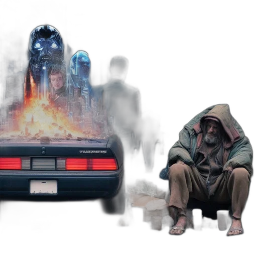 jacket, car, concept art, cyberpunk transparent PNG cut-out