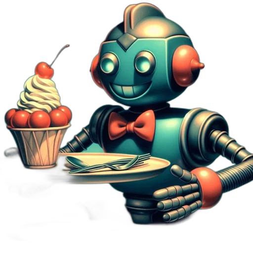 robot, food, staff, concept art transparent PNG cut-out
