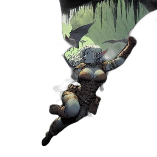 dragon, sword, staff, creature transparent PNG cut-out