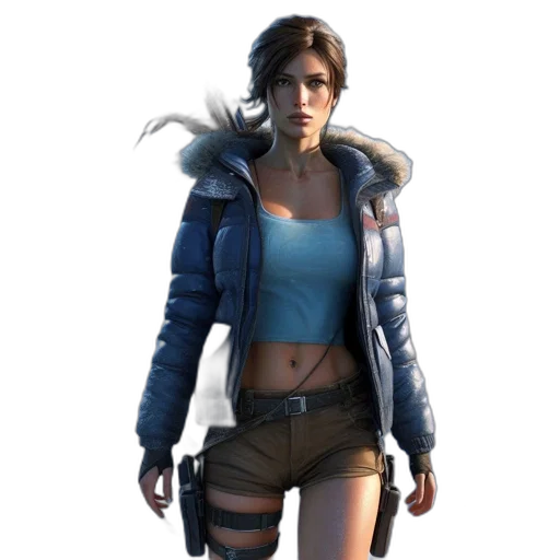 jacket, weapon, concept art, 3d render transparent PNG cut-out