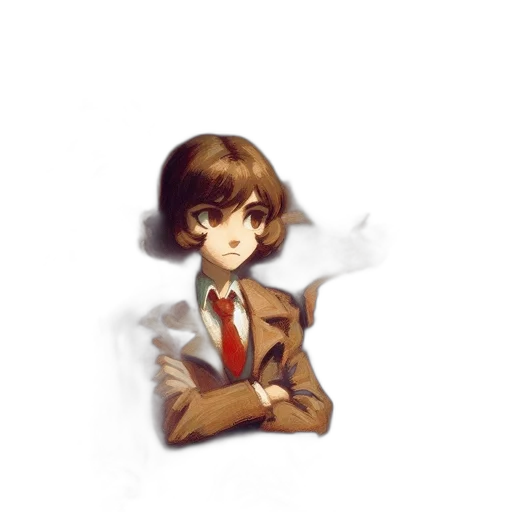 staff, jacket, face, hair transparent PNG cut-out