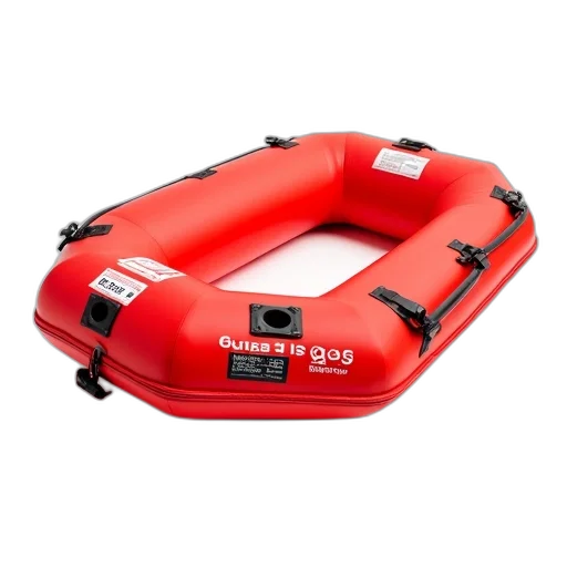 red, inflatable, life, raft transparent PNG cut-out