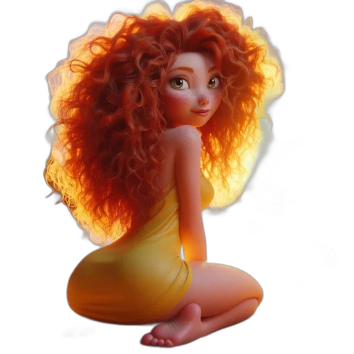 hair, dress, crown, fantasy art transparent PNG cut-out