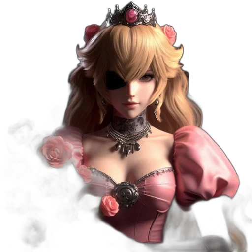 crown, dress, 3d render, concept art transparent PNG cut-out