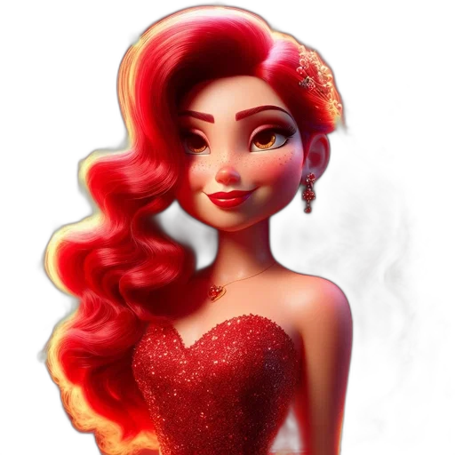 dress, fantasy art, cartoon, 3d render transparent PNG cut-out