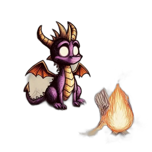 dragon, creature, staff, animal transparent PNG cut-out