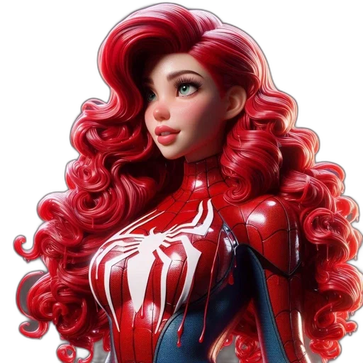 hair, comic book art, 3d render, concept art transparent PNG cut-out