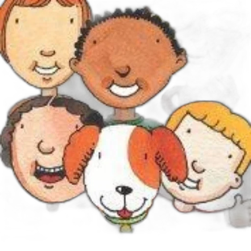 earth tones, cartoon, illustration, five transparent PNG cut-out
