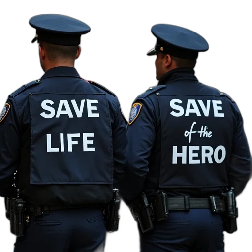 police, holding, posters, reading transparent PNG cut-out
