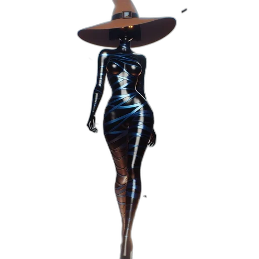dress, hat, jewelry, staff transparent PNG cut-out
