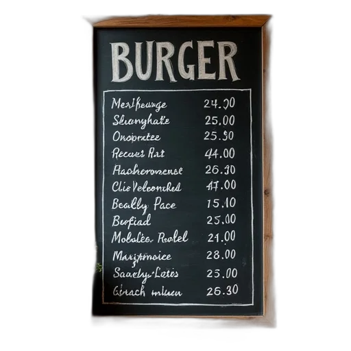 food, chalk, board, menu transparent PNG cut-out