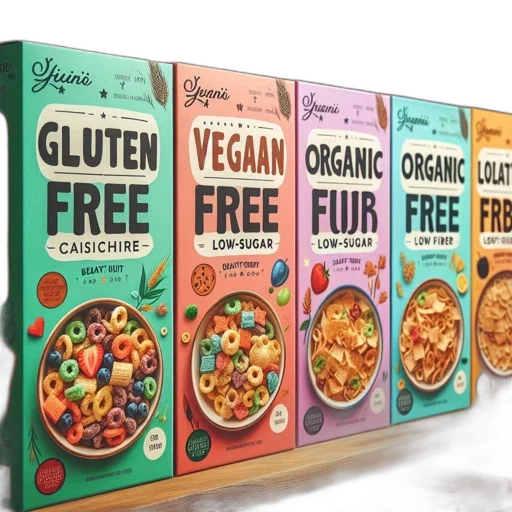 food, array, cereal, boxes transparent PNG cut-out