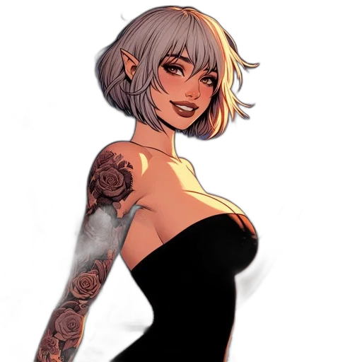 dress, comic book art, cartoon, concept art transparent PNG cut-out