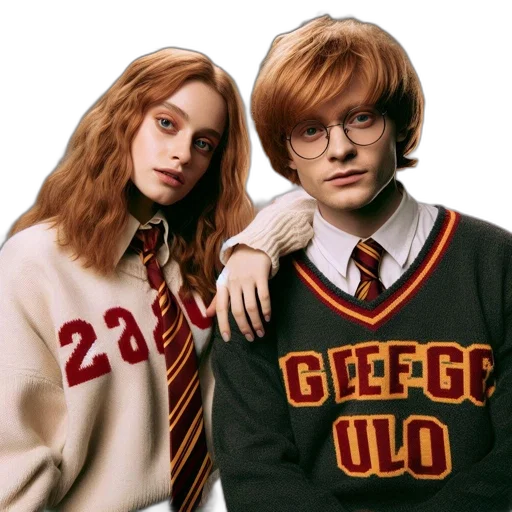 jacket, photorealistic, two, students transparent PNG cut-out