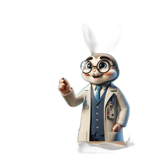 staff, animal, robot, 3d render transparent PNG cut-out