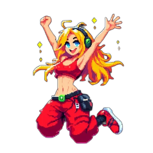 pixel art, cartoon, anime, concept art transparent PNG cut-out