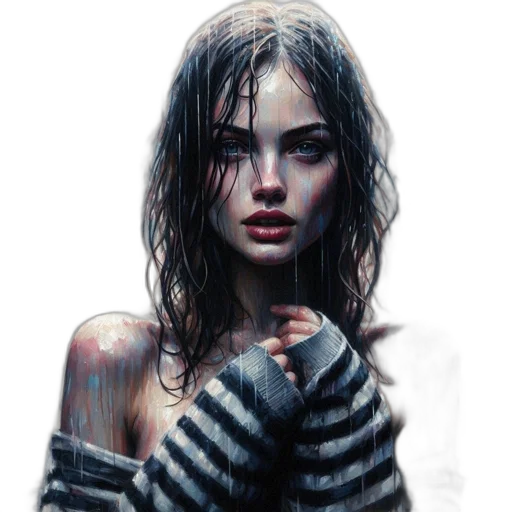 face, jacket, creature, photorealistic transparent PNG cut-out