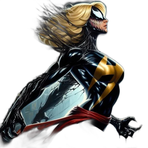 comic book art, concept art, 3d render, blonde-haired transparent PNG cut-out