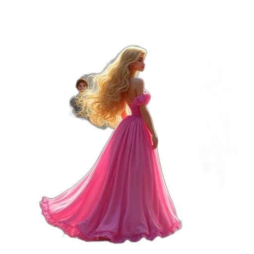 dress, jewelry, mask, hair transparent PNG cut-out