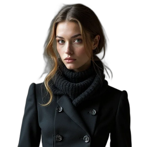 jacket, face, jewelry, staff transparent PNG cut-out