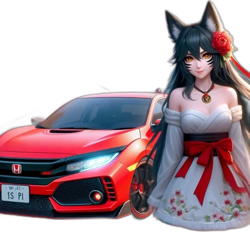 car, anime, 3d render, concept art transparent PNG cut-out