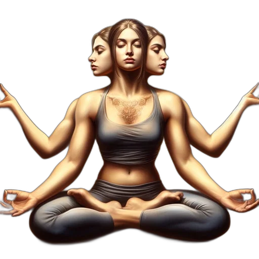 concept art, photorealistic, woman, meditative transparent PNG cut-out