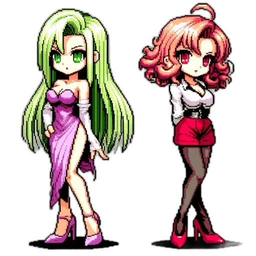 dress, pixel art, concept art, anime transparent PNG cut-out
