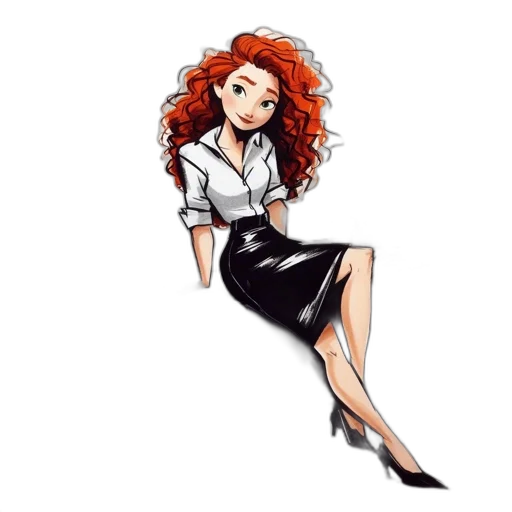 dress, staff, hair, cartoon transparent PNG cut-out