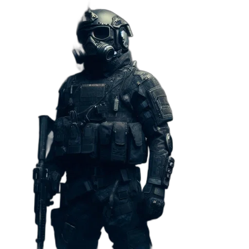 weapon, mask, staff, jacket transparent PNG cut-out