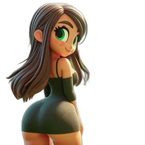 dress, 3d render, concept art, cartoon transparent PNG cut-out
