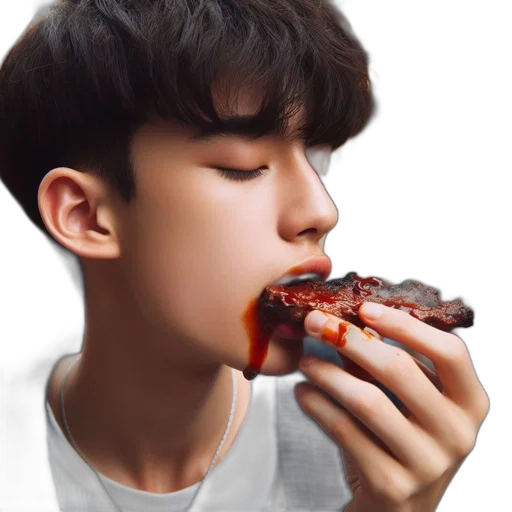 food, creature, photorealistic, close-up transparent PNG cut-out