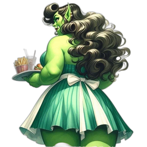 dress, staff, creature, concept art transparent PNG cut-out