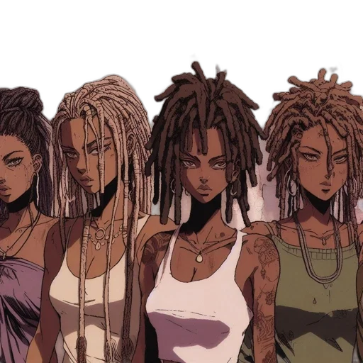hair, concept art, comic book art, fantasy art transparent PNG cut-out