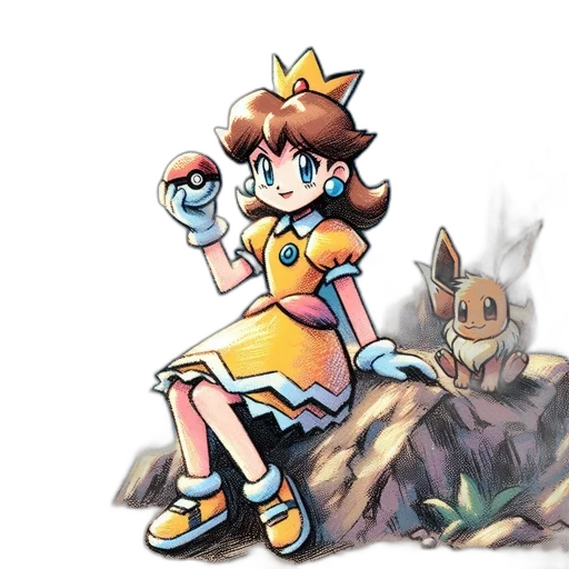 crown, dress, weapon, creature transparent PNG cut-out