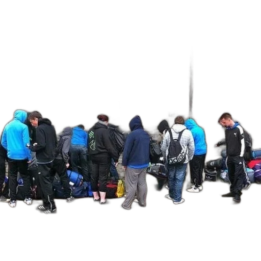 jacket, staff, umbrella, car transparent PNG cut-out