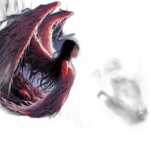 creature, dragon, hair, dress transparent PNG cut-out