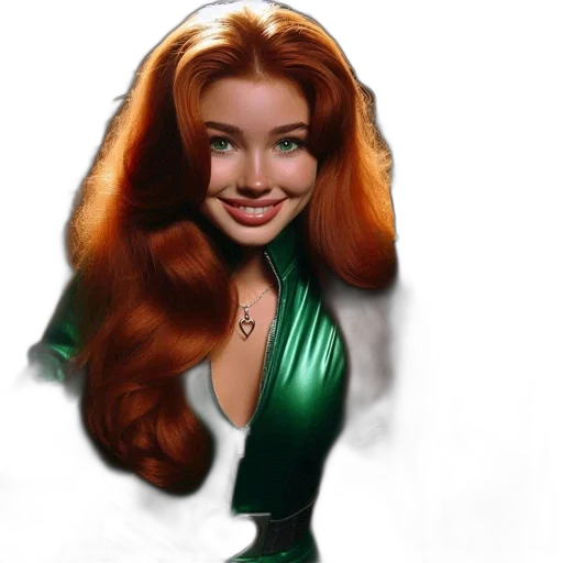 hair, dress, photorealistic, comic book art transparent PNG cut-out