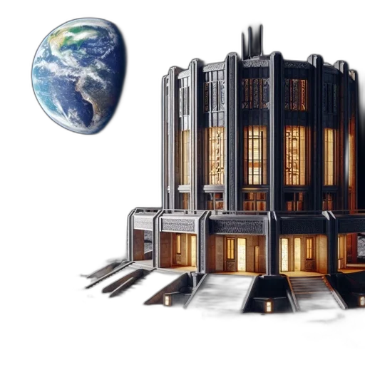 building, 3d render, concept art, pixel art transparent PNG cut-out