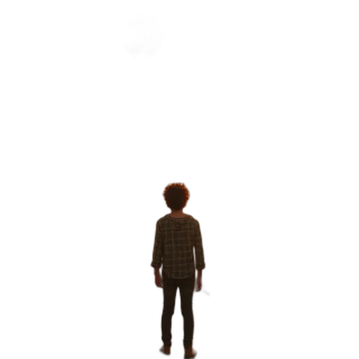 jacket, hair, robot, staff transparent PNG cut-out