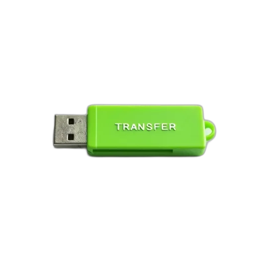 3d render, green, usb, flash transparent PNG cut-out
