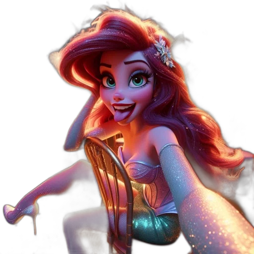 dress, crown, staff, fantasy art transparent PNG cut-out