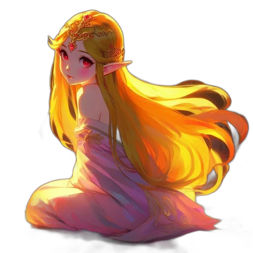 dress, crown, hair, creature transparent PNG cut-out