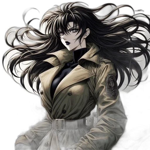 jacket, hair, anime, concept art transparent PNG cut-out