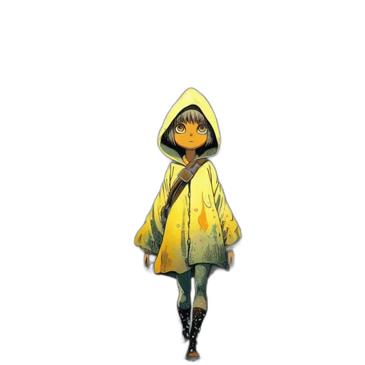 dress, jacket, staff, umbrella transparent PNG cut-out