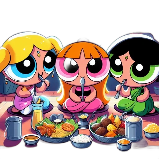 food, cartoon, concept art, neon transparent PNG cut-out