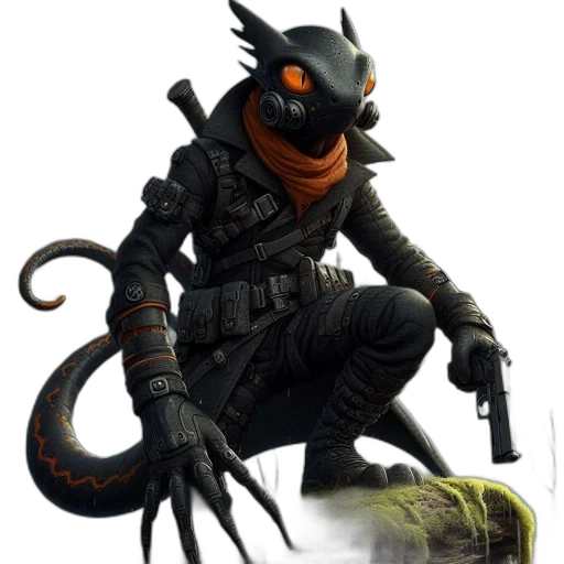 creature, dragon, staff, animal transparent PNG cut-out